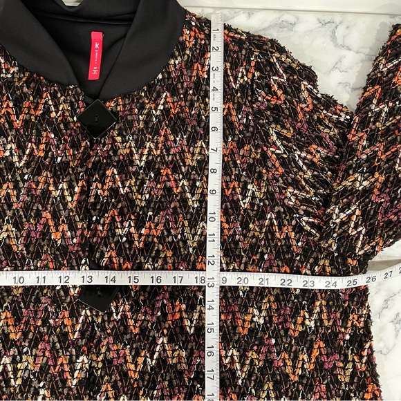 IC by Connie K Textured Chevron Zig Zag Button Front Jacket 2X Made in USA - Picture 7 of 11